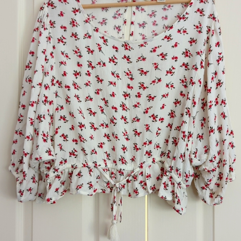 Light blouse with flowers